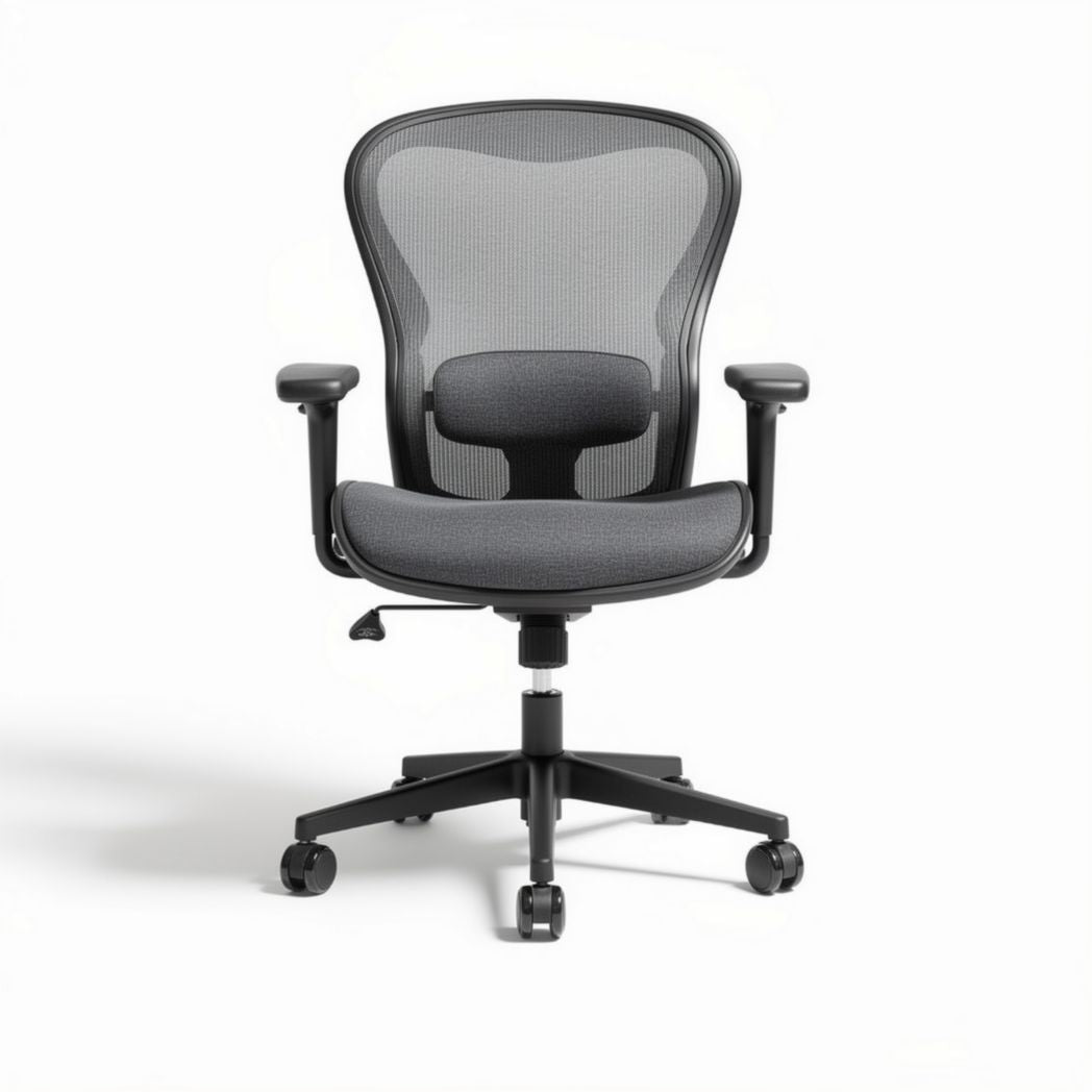 Ergonomische bureaustoel met mesh rugleuning en verstelbare armleuning zwart 60 x 60 x 100cm