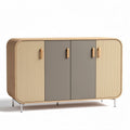 Houten kast met twee deuren en metalen poten 150 x 40 x 80cm
