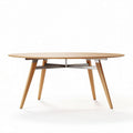 Ovale tafel van hout met metalen poten 150 x 90 x 75cm voor eetkamer
