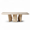 Marmeren eettafel van 150 x 60 x 75 cm met gestructureerde poten